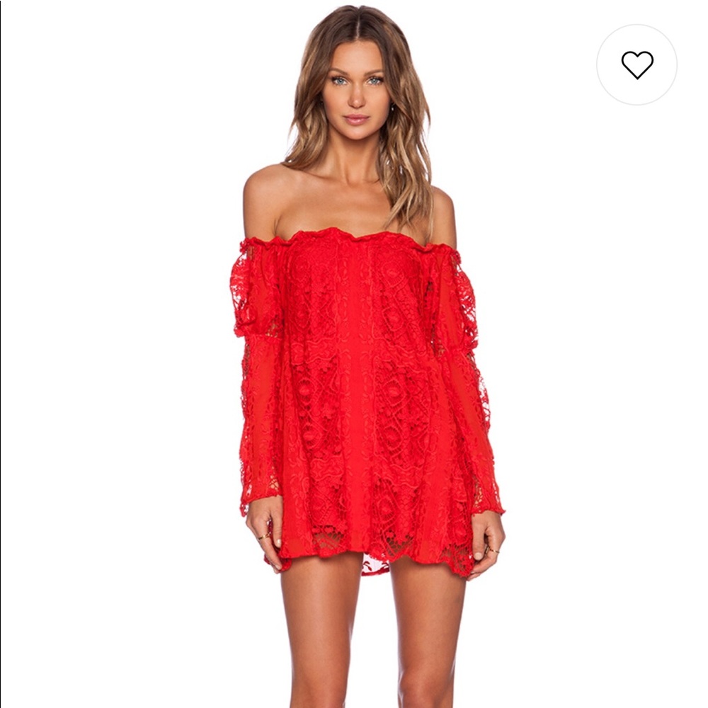 For love and lemons off the shoulder lace dress.